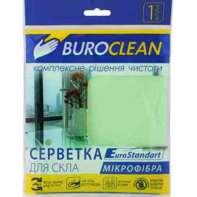Серветки для прибирання Buroclean EuroStandart мікрофібра для скла 30х30 см 1 шт. (4823078961006) Вінниця