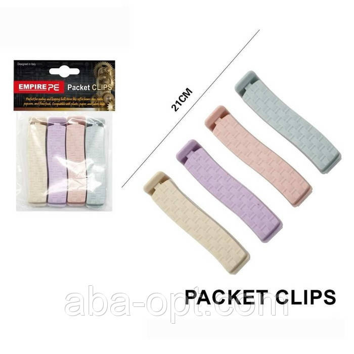 Набір кліпс для пакетів L 7,5 см Коко (4 шт) Одеса - фото 1