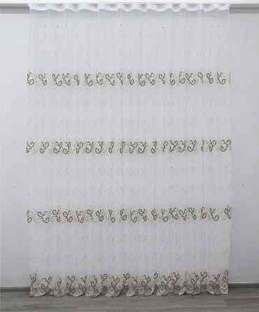 Тюль фатин, коленкції "Kort ADOR" з люрексовою ниткою колір золотистий з коричневим 1191т Київ