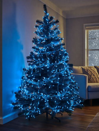 Гірлянда Різдвяна фея вулична 50 м 500 LED білий провід Синій CF500L50MWBL Коломыя