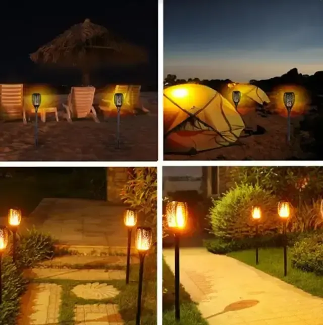 60см Водонепроницаемый садовый фонарь на солнечной батарее уличный светодиодный светильник на солнечной батарее с эффектом пламени Solar flame led lig Коломия - фото 6