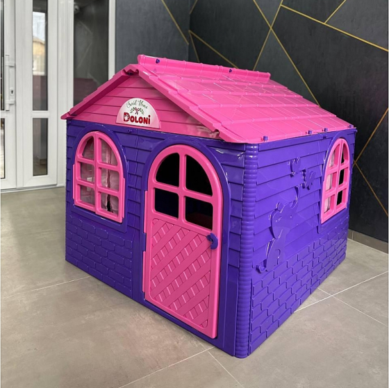 Ігровий будиночок для дітей Doloni середній 130х120х130см (Фіолетово-рожевий) Київ