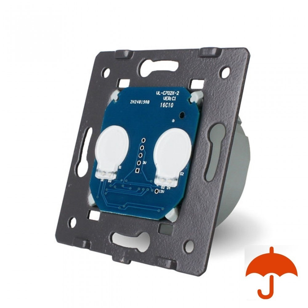 Сенсорний вимикач LIVOLO, 2-сенсорний, з вологозахистом IP44, 5А 230В, без нейтралі (VL-C701IP) Коломыя - изображение 1