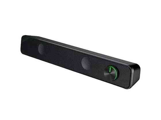 Колонка компютерна 1.0 S4 RGB USB 3.5 38x6x5.5см чорні 6W ТМ T-WOLF Київ