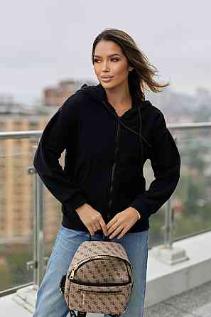 Тепла кофта худі оверсайз жіноча "Glen" | Батал Чорний, 54-56 Київ