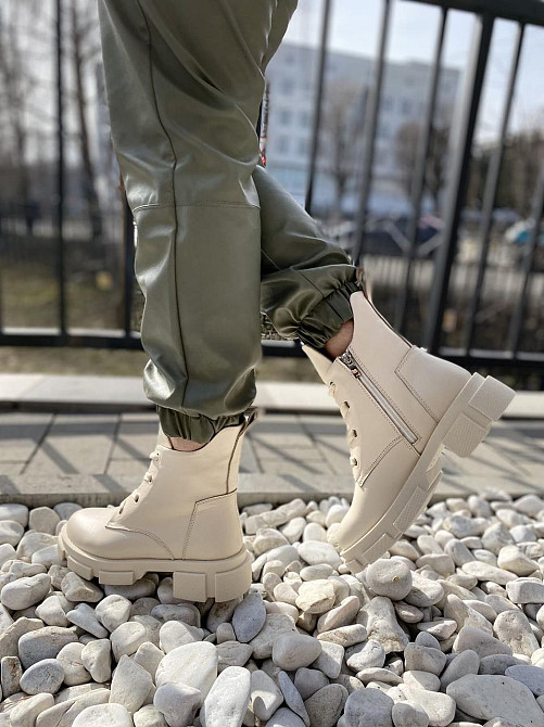 Черевики жіночі GREMMY бежеві натуральна шкіра висота 17 см розмір 39 (4330) Коломыя - изображение 7