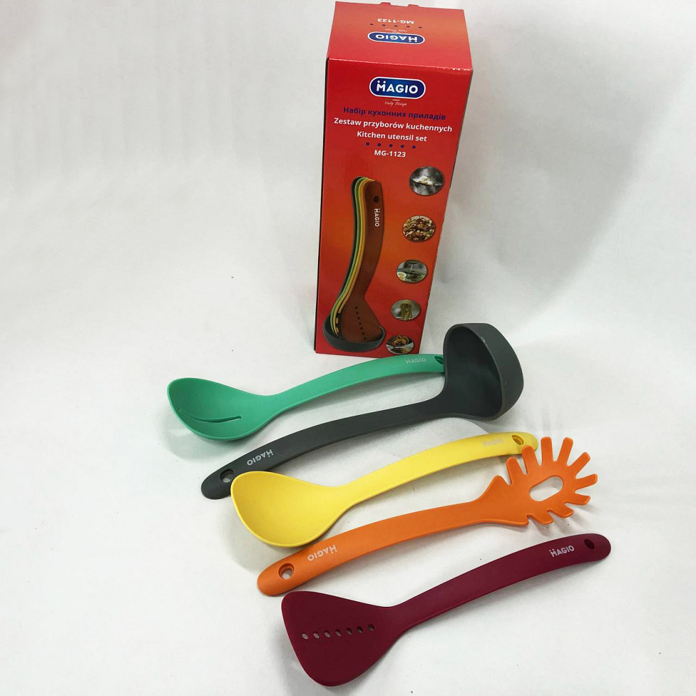 Силіконові кухонні прилади для готування, Набір кухарського, Набір кухонного начиння на підставці CG-15 Львів - фото 7