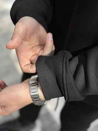 Чорне худі оверсайз чоловіче Pobedov Urbanist. Худі чорне чоловіче зима Київ