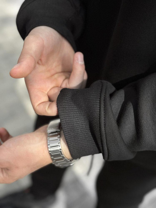 Чорне худі оверсайз чоловіче Pobedov Urbanist. Худі чорне чоловіче зима Київ - фото 6