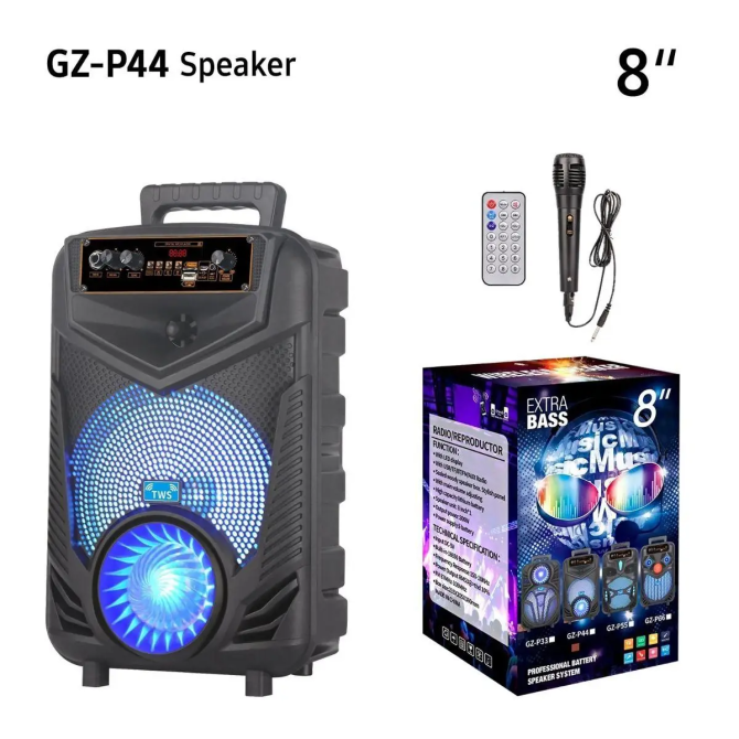 Портативна Bluetooth-колонка NDR-P44 8 дюймів (Black) Вінниця - фото 7