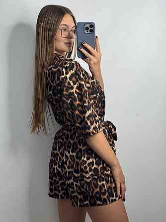 Женский летний костюм из штапель-шёлка в ярком принте Коричневый XL-2XL Харьков