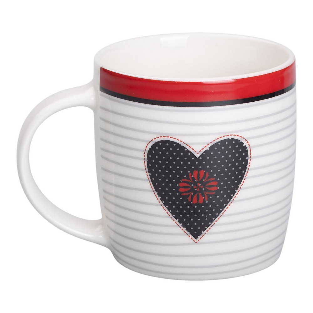 Чашка фарфоровая 400 мл з сердечком Lugi Київ - фото 1