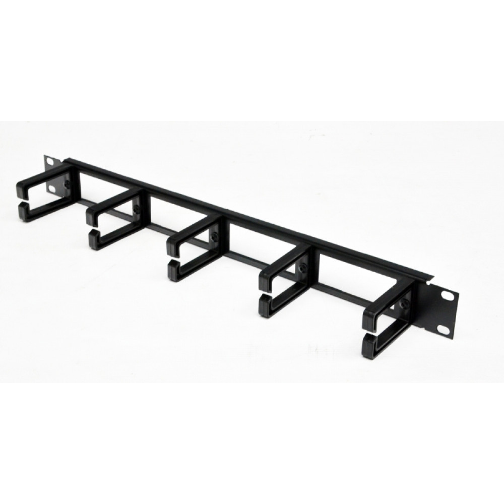 Кабельний організатор CMS 1U з 5 пластиковими кільцями, чорний Київ - фото 4