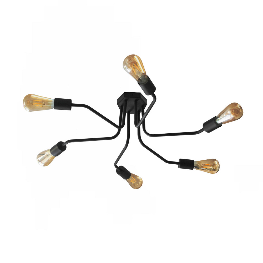 Стельова люстра павук чорна на 6 ламп Maze NL 7272/6 Одеса - фото 1