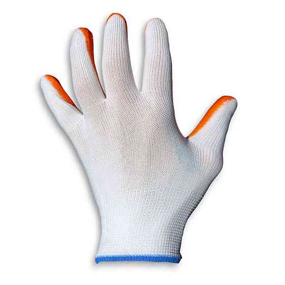 Рукавички робочі господарські стрейч латекс залиті Жовтогарячі Харків