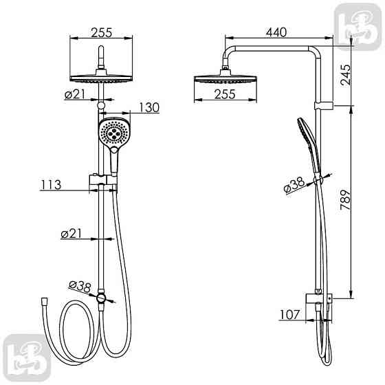 Набір для ванни IMPRESE KAMPA (015285+T-00260SQ) хром Київ