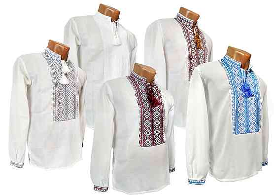 Чоловіча сорочка-вишиванка білосніжний  орнамент Скрипка Київ
