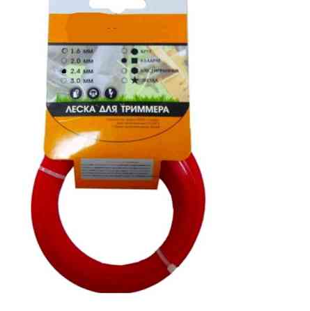 Лісочка мотокоси Ø2,4mm, 15 метрів (квадрат, червона) Мукачево