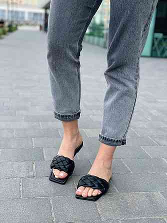 Lonza Шльопанці жіночі літні чорні з відкритим носком еко-шкіра LONZA G1-11A р. 37-40 / Легкі ш Коломыя