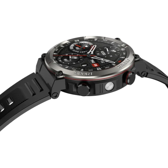 Смарт-годинник Blackview W50 Pro Black водонепроникний захищений розумний годинник з ліхтариком та Bluetooth Чорний Київ