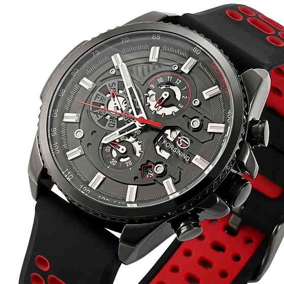 Часы мужские механические Forsining Finance Red Rubber (2 ремешка) Киев