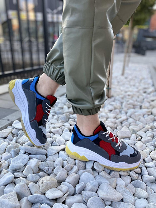 No brend Кросівки жіночі D1901-D65 сірий/синій (весна-осінь, еко замша+сітка) (2493) Коломия - фото 8