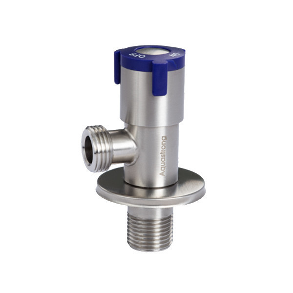 Кран угловой нерж. AQUASTRONG V2 Red M1/2 х M1/2 (V200) Київ - фото 1