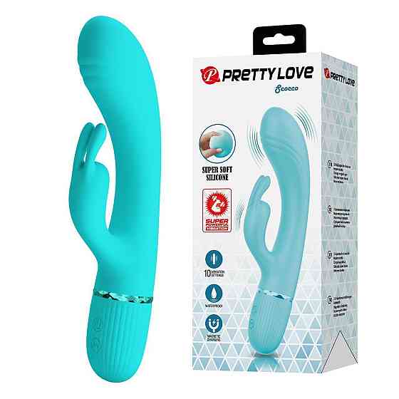 Вибратор-кролик Pretty Love Scocco, голубой, 20 х 3.6 см Sex Aura Киев