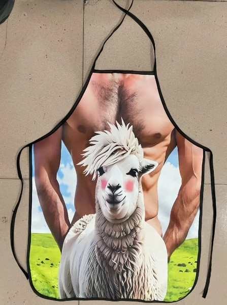 Фартух з голим торсом Лама 75 на 60 см різнобарвний Київ - фото 8