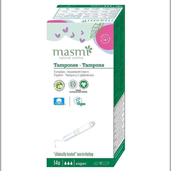 Органічні тампони Super з аплікатором Masmi 14 шт Київ