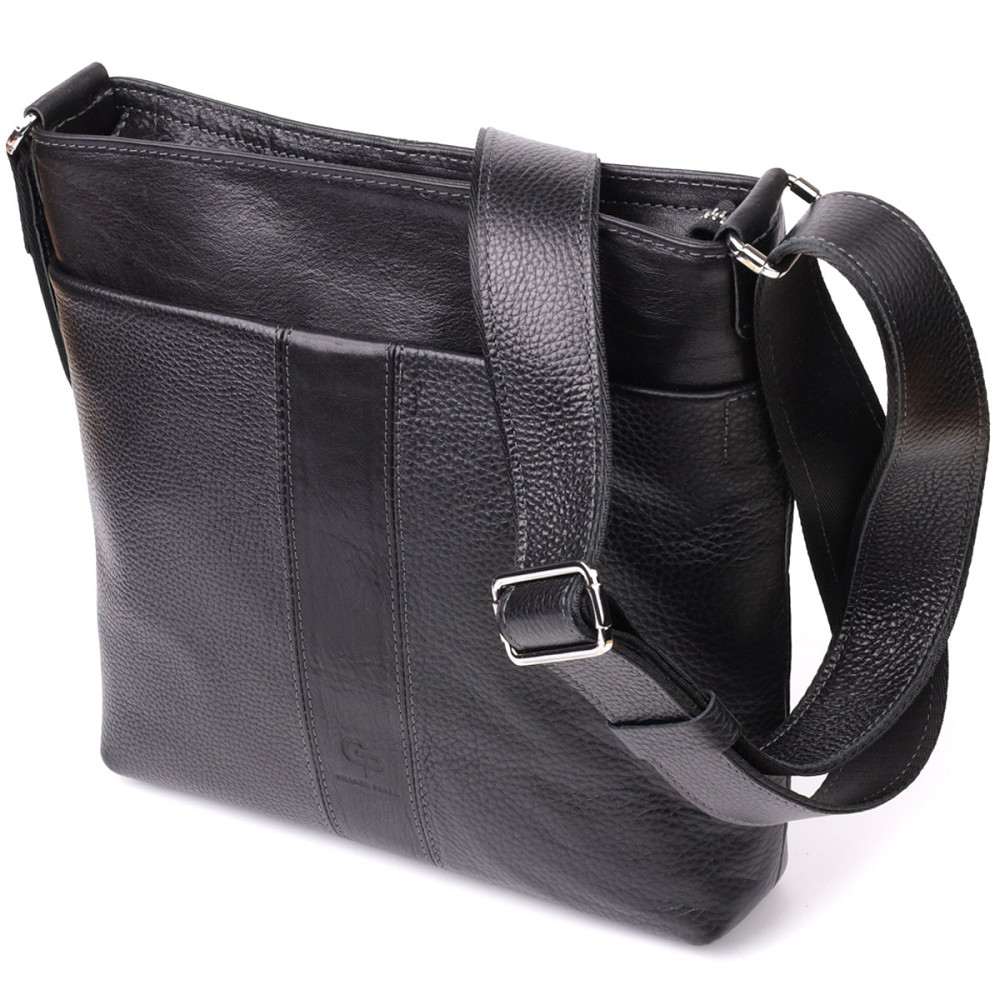 Красивая сумка через плечо для мужчин из натуральной кожи GRANDE PELLE 22883 Черная Киев - изображение 1