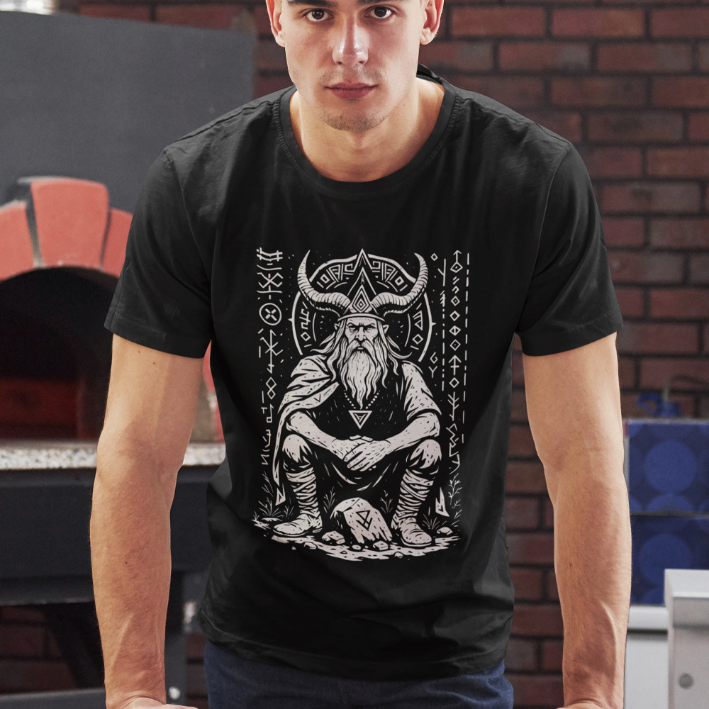 Футболка летняя мужская "Велес" / Дизайнерская базовая футболка с украинским уникальным принтом Запоріжжя - фото 1