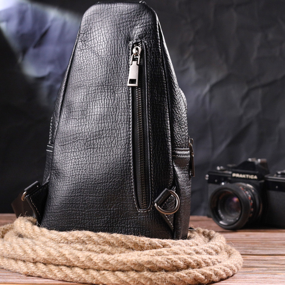 Мужская сумка через плечо из натуральной кожи 21284 Vintage Черная Киев - изображение 2