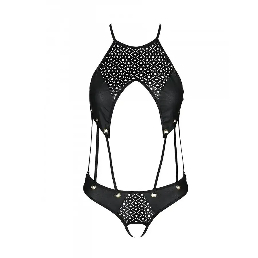 Розпродаж!!! Боді з екошкіри з ремінцями та перфорацією Tamaris Body black L/XL — Passion Львів - фото 3