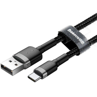Дата кабель USB 3.1 AM to Type-C 1.0m 3A grey-black Baseus (CATKLF-BG1) Вінниця - фото 1