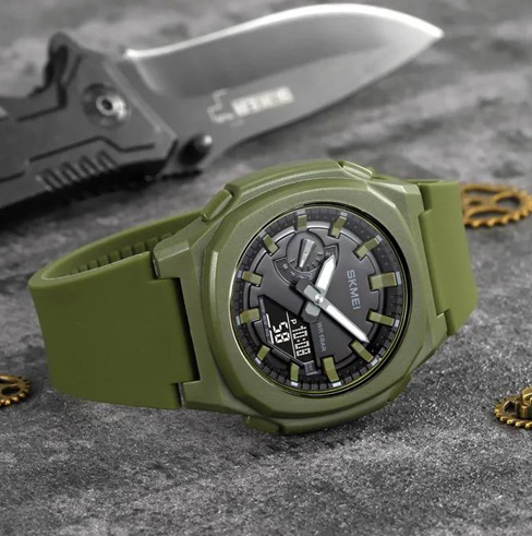 Годинники наручні SKMEI 2091AGBK, ЗЕЛЕНО-ЧОРНИЙ, 10301 Дніпро - фото 2
