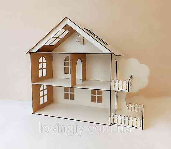 Ляльковий будиночок   з терасою і набором меблів. Зібраний , готовий до гри. Ірпінь