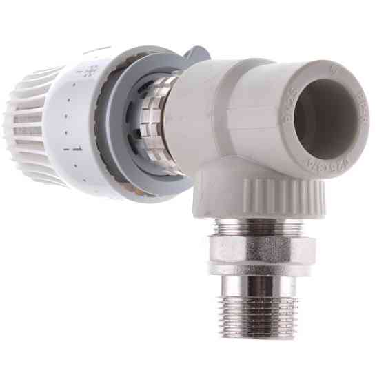 Кран термостатичний з термоголовкою кутовий 25x3/4 PPR Koer K0154.PRO (KP0196) Київ