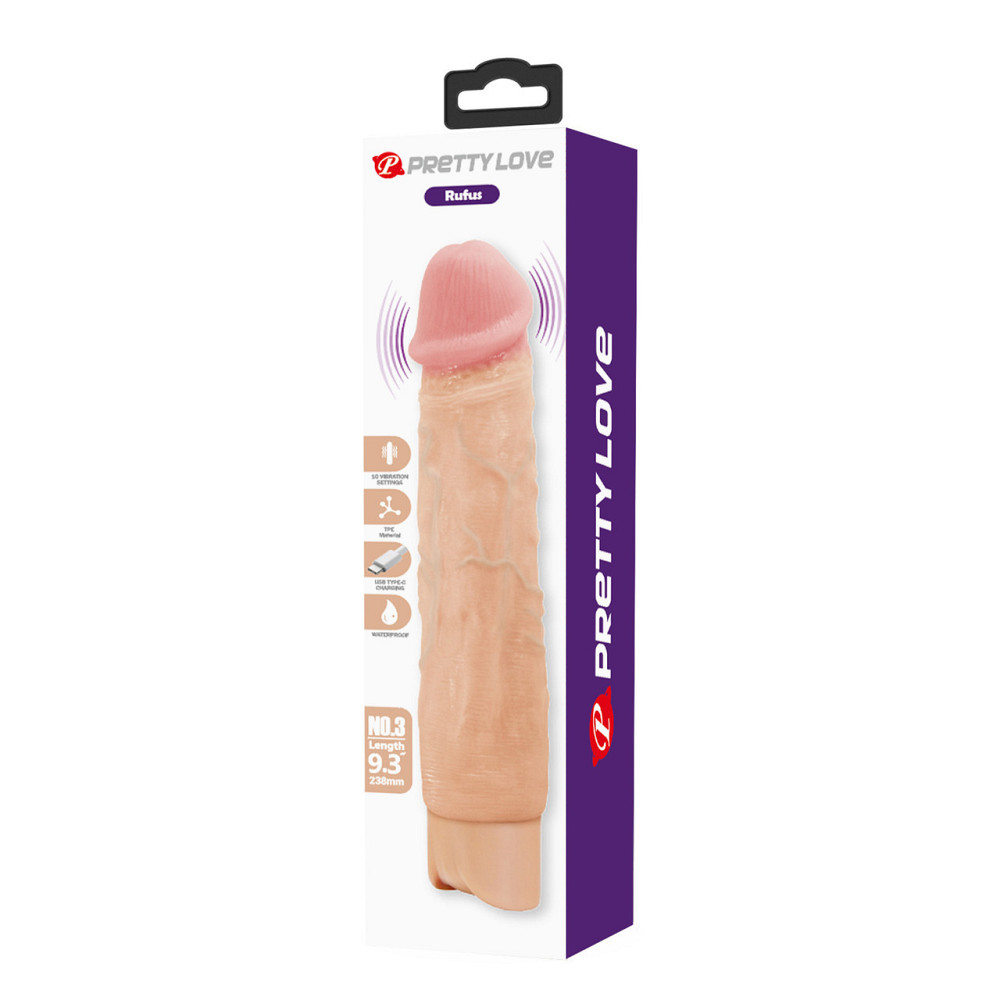 Вібратор Pretty Love Rufus Realistic Vibrating Dildo Sex Aura Київ - фото 2
