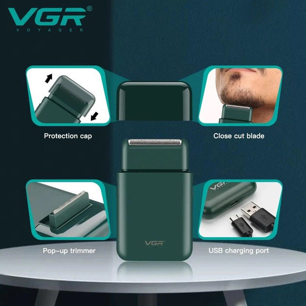 Професійні електричні бритви VGR V-390, Багатофункціональний тример для стрижки волосся і бороди UL-38 Львів - фото 14