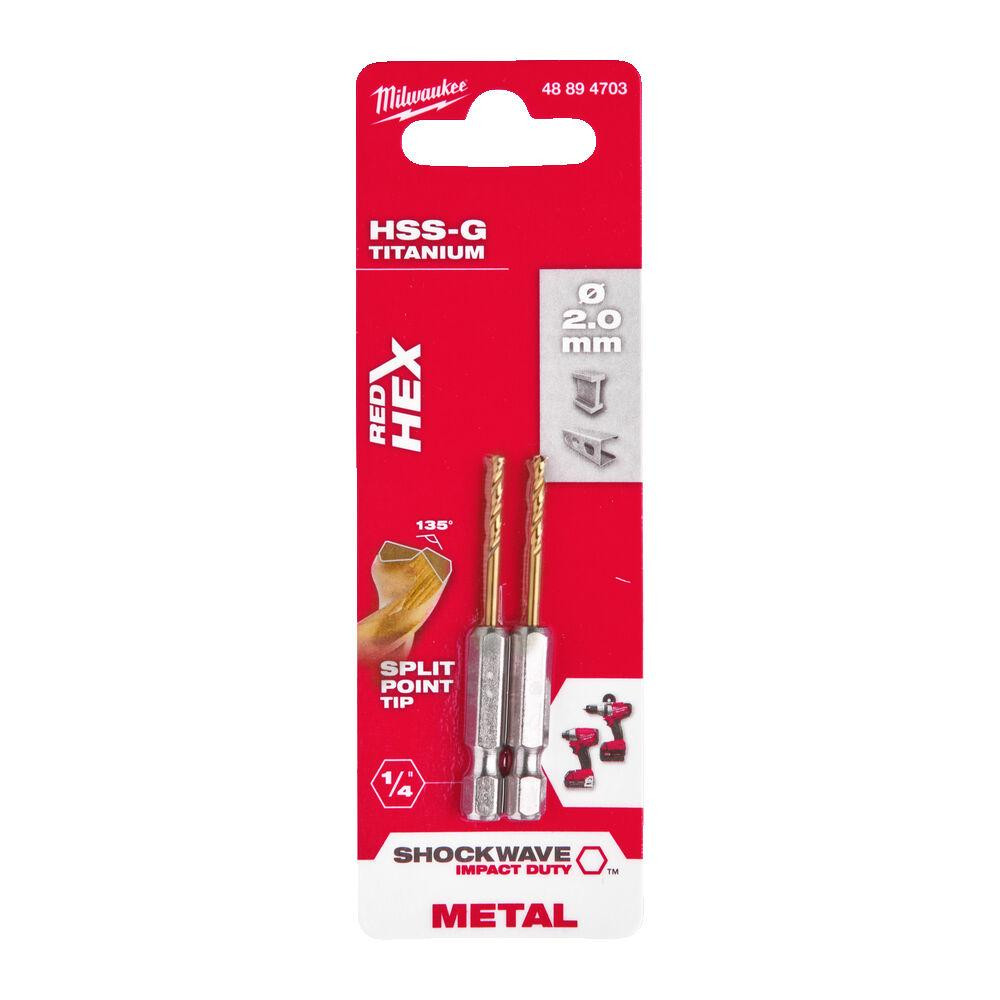 Свердло по металу RedHEX HSS-G TiN MILWAUKEE, діаметр 2,0 мм (2шт) Одесса - изображение 1