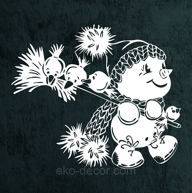 Декоративное настенное Панно «Снеговик», Декор на стену 110*93 см Киев - изображение 5