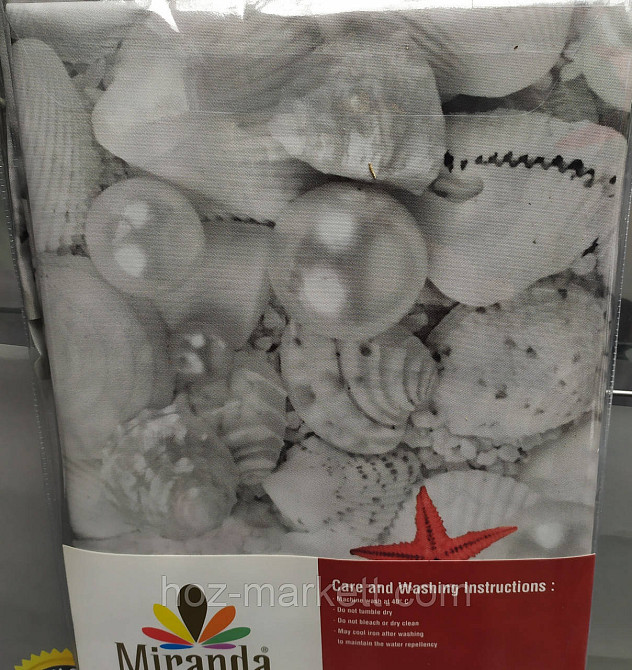 Штора для душа тканевая миранда Rearl 180 х 200 см серая Харьков - изображение 3