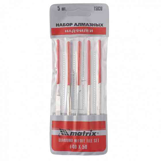 Набір надфілей алмазних, 140 х 50 х 3 мм, 5 шт. MATRIX 15830 Коломия