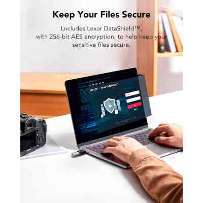 USB флеш накопитель Lexar 128GB JumpDrive Fingerprint F35 Pro USB 3.2 (LJDF35P128G-RNBNG) Винница