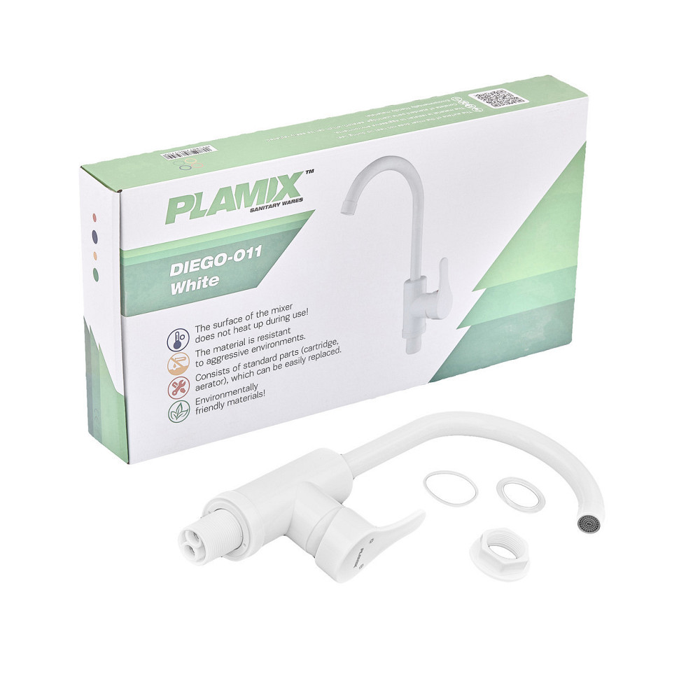 Змішувач для кухні Plamix Diego-011 White    ( PM0657 ) 32649 Харків - фото 6