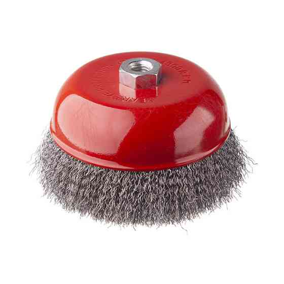 Щітка чашкова, 150 мм, M14, кручений дріт, для КШМ, 4500 об/хв INTERTOOL BT-1150 Київ