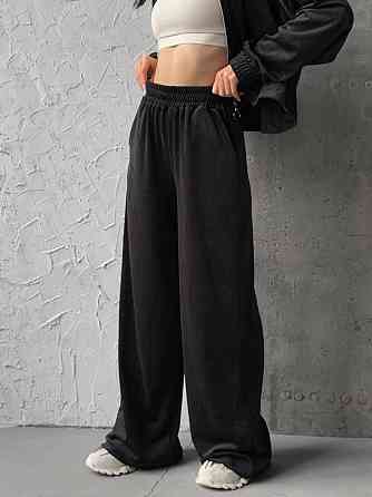 Женский прогулочный костюм двойка: кофта и штаны турецкий велюр Черный, 42/44 Одесса