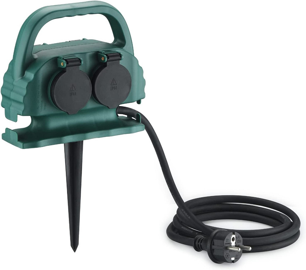 Садова розетка 4-контактна IP44 з ручкою для перенесення та заземлюючим шипом Yide Garten-steckdose Луцк - изображение 1