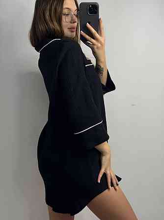 Жіноча муслінова нічна сорочка Чорний XL-2XL Харків